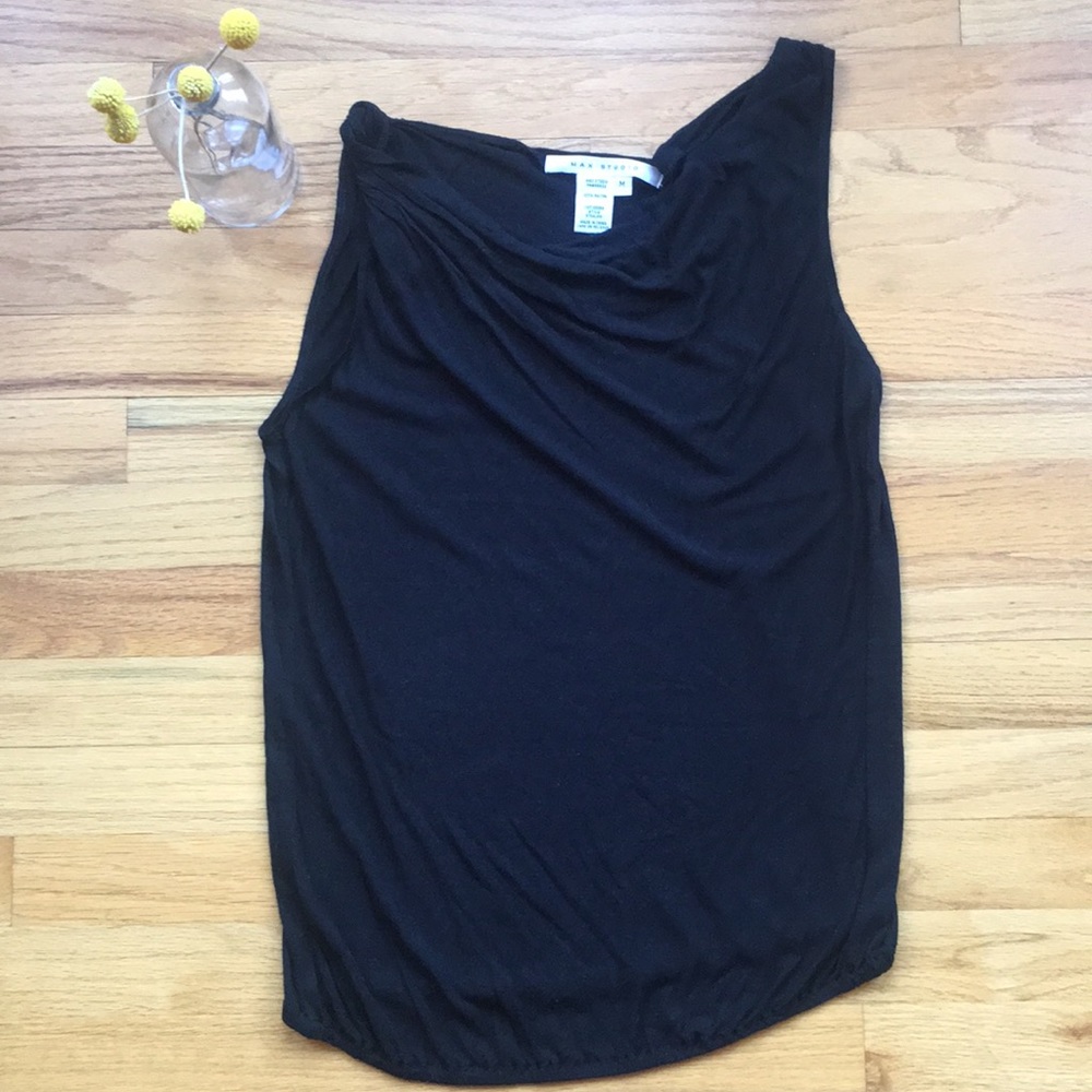 MaxStudio draped black top